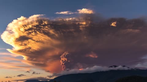 Clouds that seem to erupt.