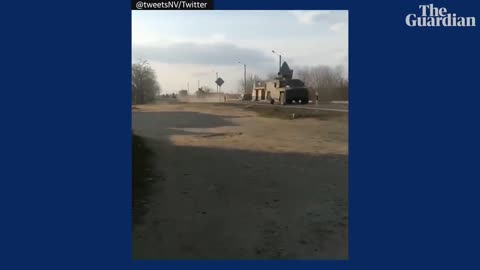 Video shows Ukrainian ‘tank man’ trying to block Russian military convoy