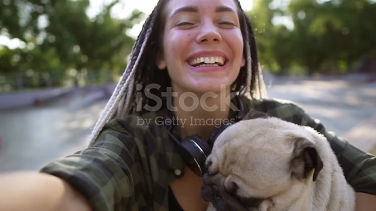 Dog and young girl.