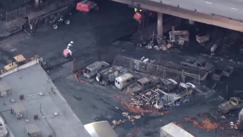 Homeless Encampment in LA Takes Out Highway!