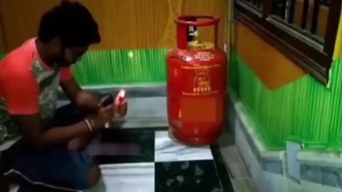 It's dangerous to play with fire. Be safe and don't imitate.