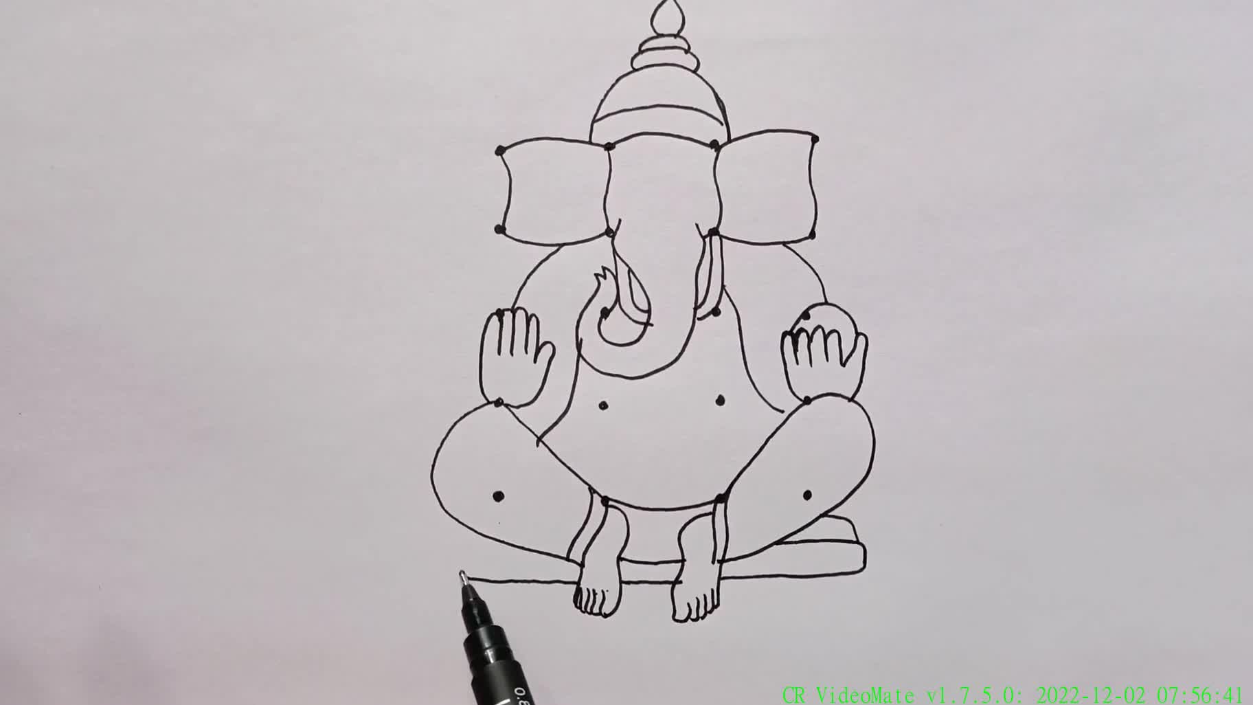 How To Draw Lord Ganpati Bappa With 4 × 5 Dots Ganpati Bappa Drawing With Dots Step By Step