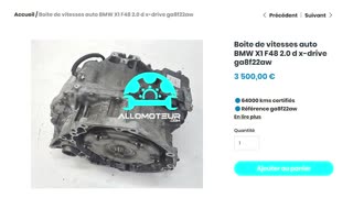 ALLOMOTEUR.COM - Boite de vitesses auto BMW X1 F48 2.0 d x-drive ga8f22aw