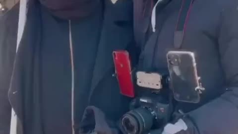 Man speaks to group of white counter protestors at Toronto’s convoy protest