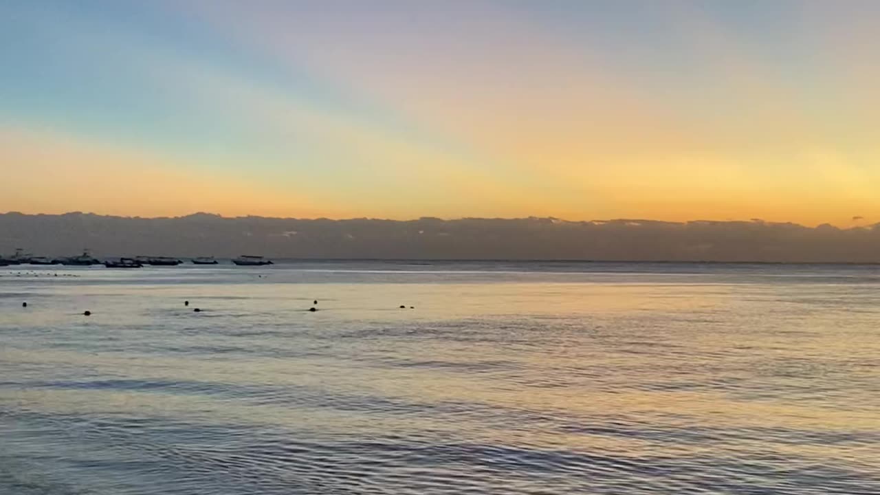 Sunset on the beach.
