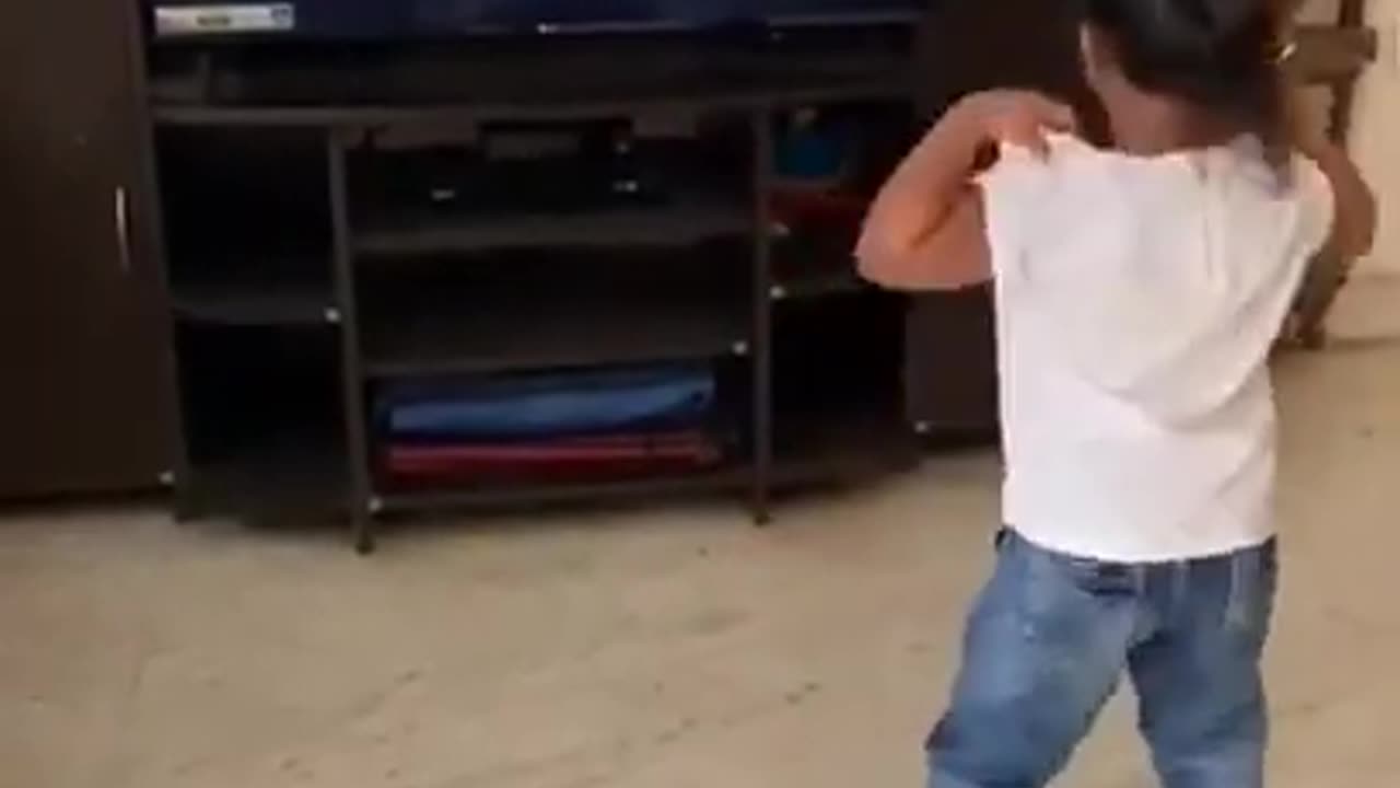 Kids breaking his Television