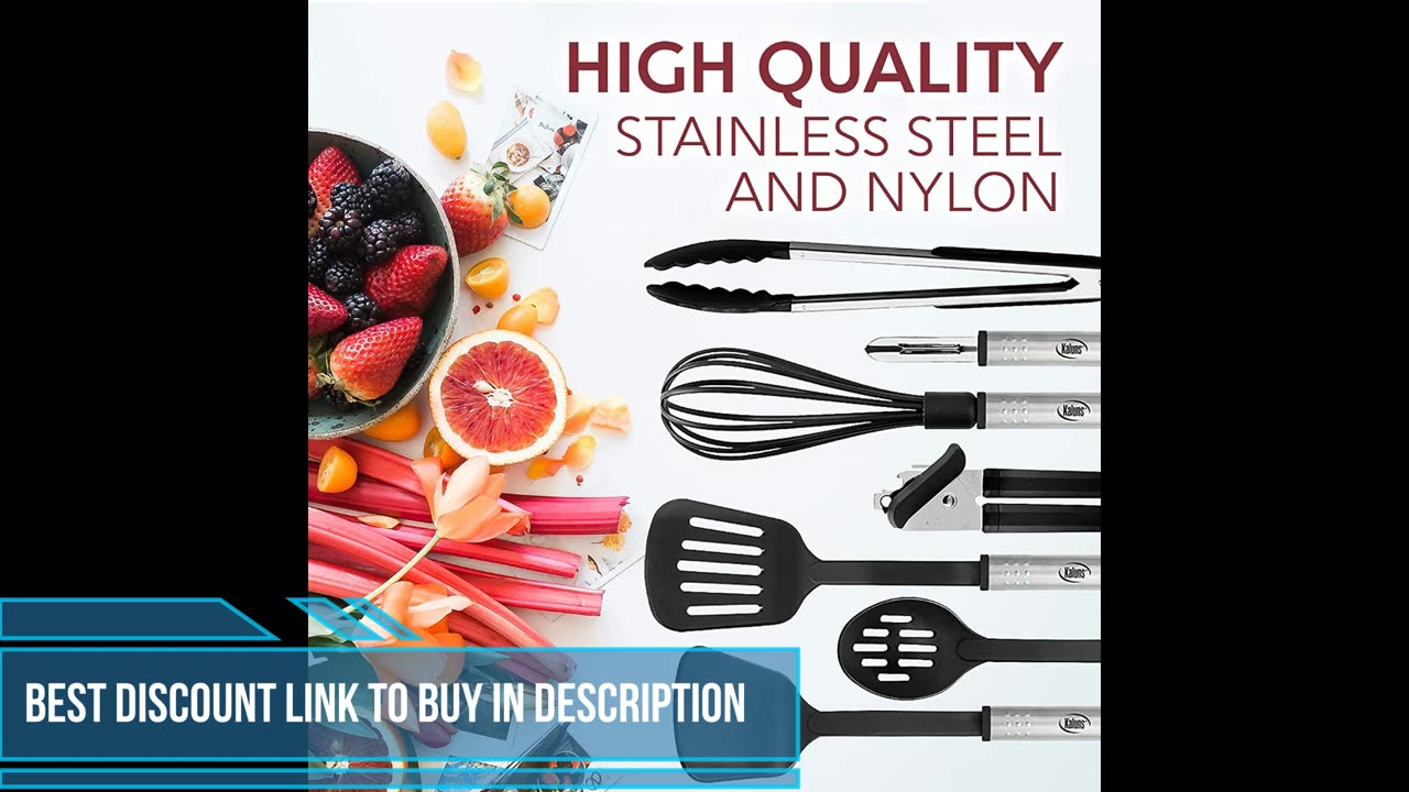 Kitchen Utensil Set 24 Nylon and Stainless Steel Utensil Set