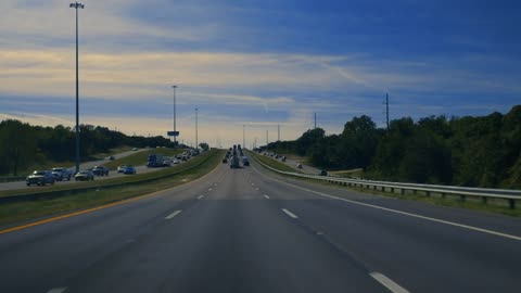 Highway traffic on a sunny day