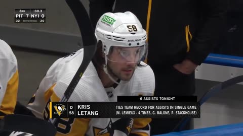 Letang's six-assist night