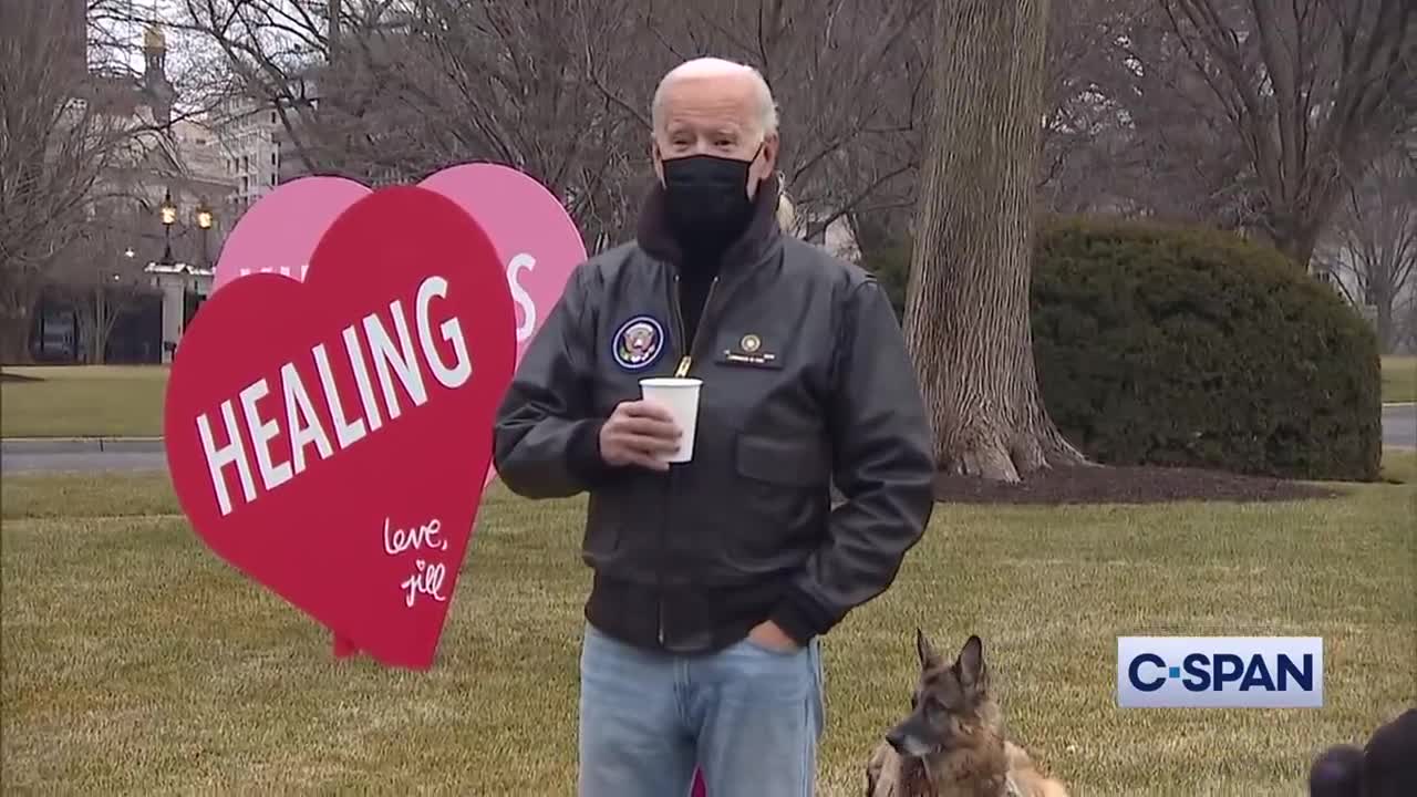 President Biden and First Lady View White House Valentine's Day Decorations