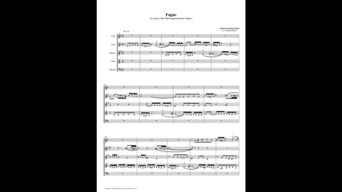 J.S. Bach - Well-Tempered Clavier: Part 1 - Fugue 06 (Woodwind Quintet)