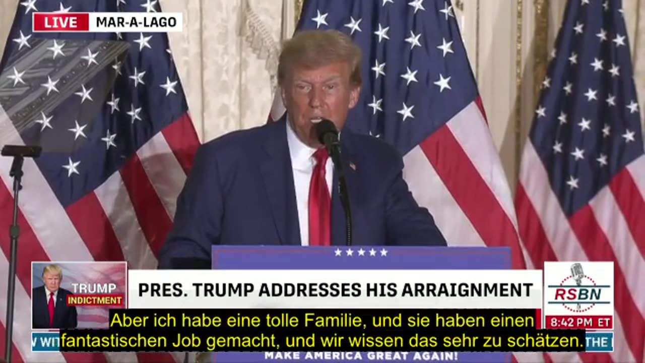 Vollständige Rede von Donald Trump in Mar-a-Lago am 04.04.2023 nach Gerichtsverhandlung (deutsch)