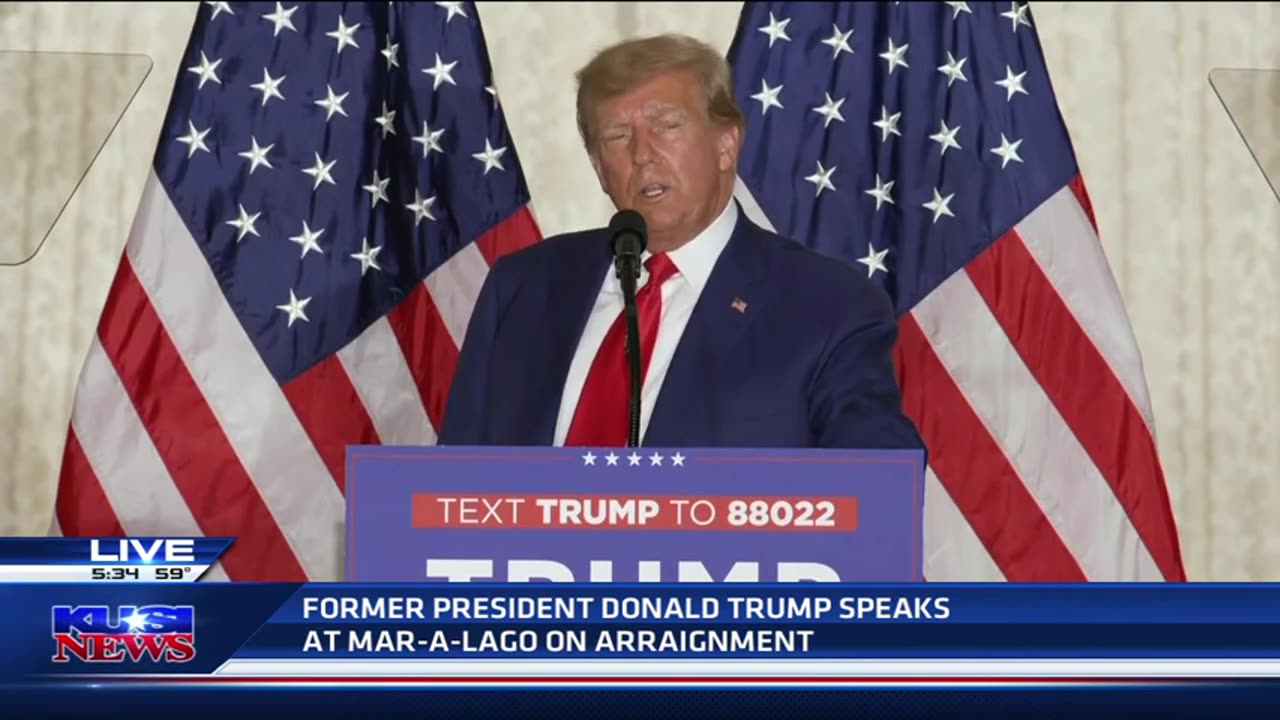 Donald Trump addresses the United States from Mar-a-Lago home APRIL 5, 2023