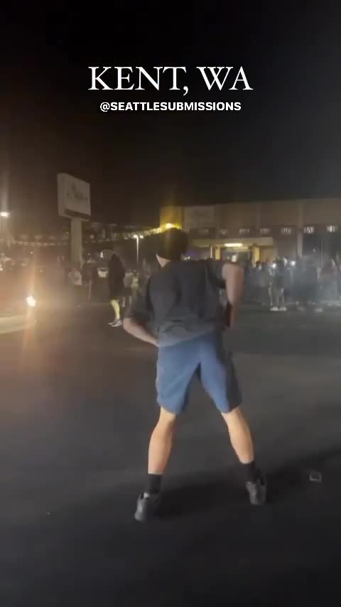 Illegal street racing event at Kent Speedway in Washington state