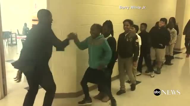Teacher Has Incredible Handshakes With Each Student | ABC News
