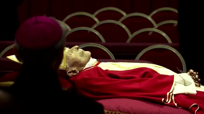 Former Pope Benedict's body lays in state