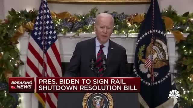 President Biden signs resolution to avoid rail strike