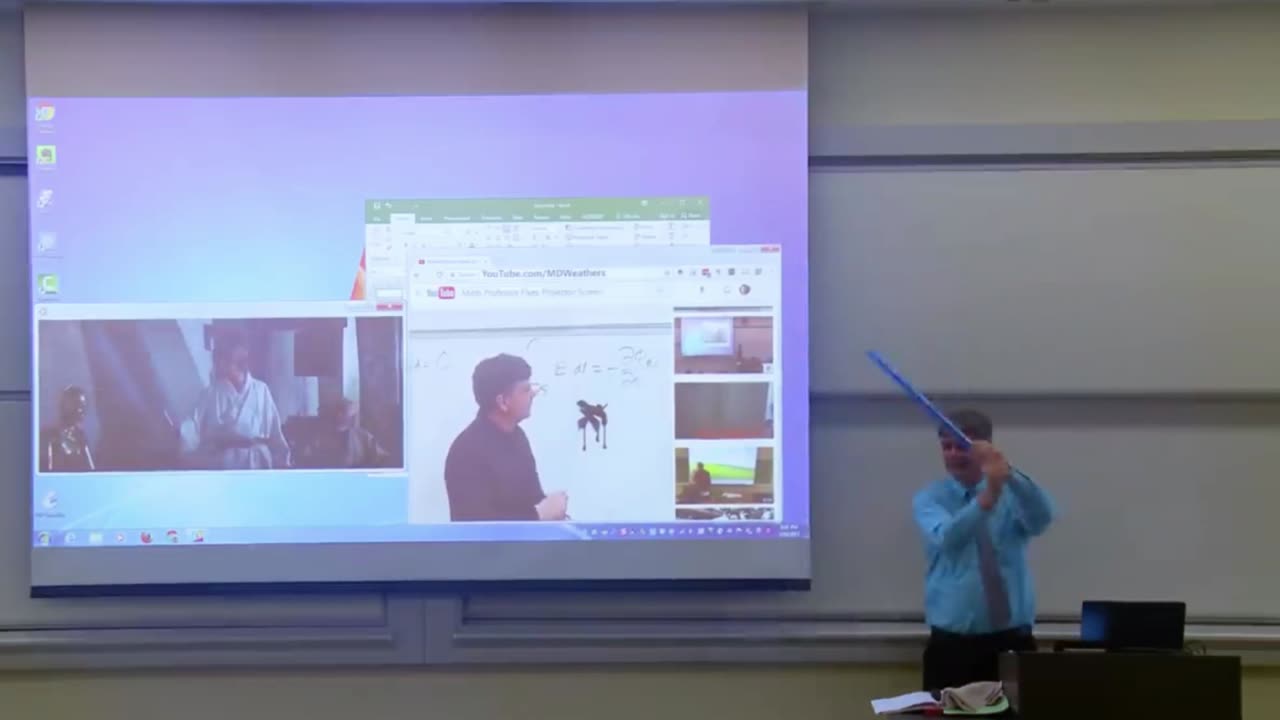 April Fools pranks | Math Professor Fixes Projector screen