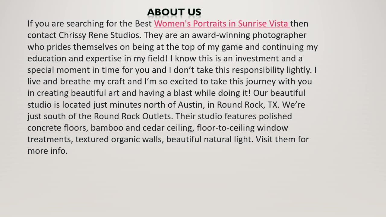 Women's Portraits in Sunrise Vista