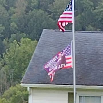 MAGA Country Everywhere in NY, Awesome Trump Flag! WalkinAndTalkinAcrossAmerica