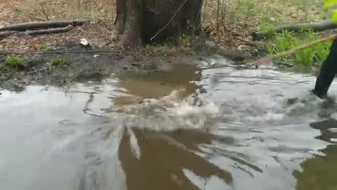 Draining Massive Flood By Unclogging Drains, Big Whirlpools