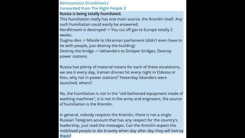 "Russia is being totally humiliated."