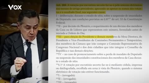 Barroso omite trecho do Regimento Interno em voto contra eleição secreta