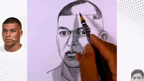Kylian Mbappe from France Sketch How to draw step by step