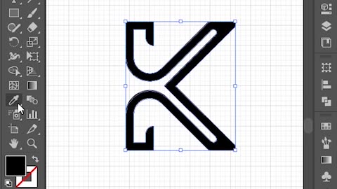 K logo desigin in adobe illustrator #adobe #shorts #trandign