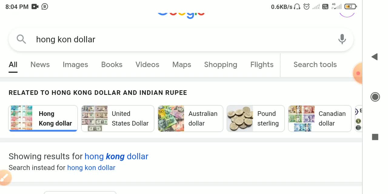 1 Hong kong dollar in indian Rupees 2021
