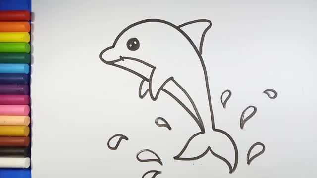 Easy and simple Dolphin Drawing_Cut