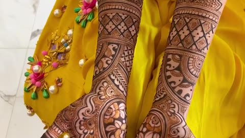 Beautiful bride heena tattoos || new heena design 2023