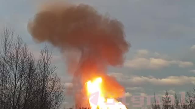 An explosion at a gas pipeline near St. Petersburg