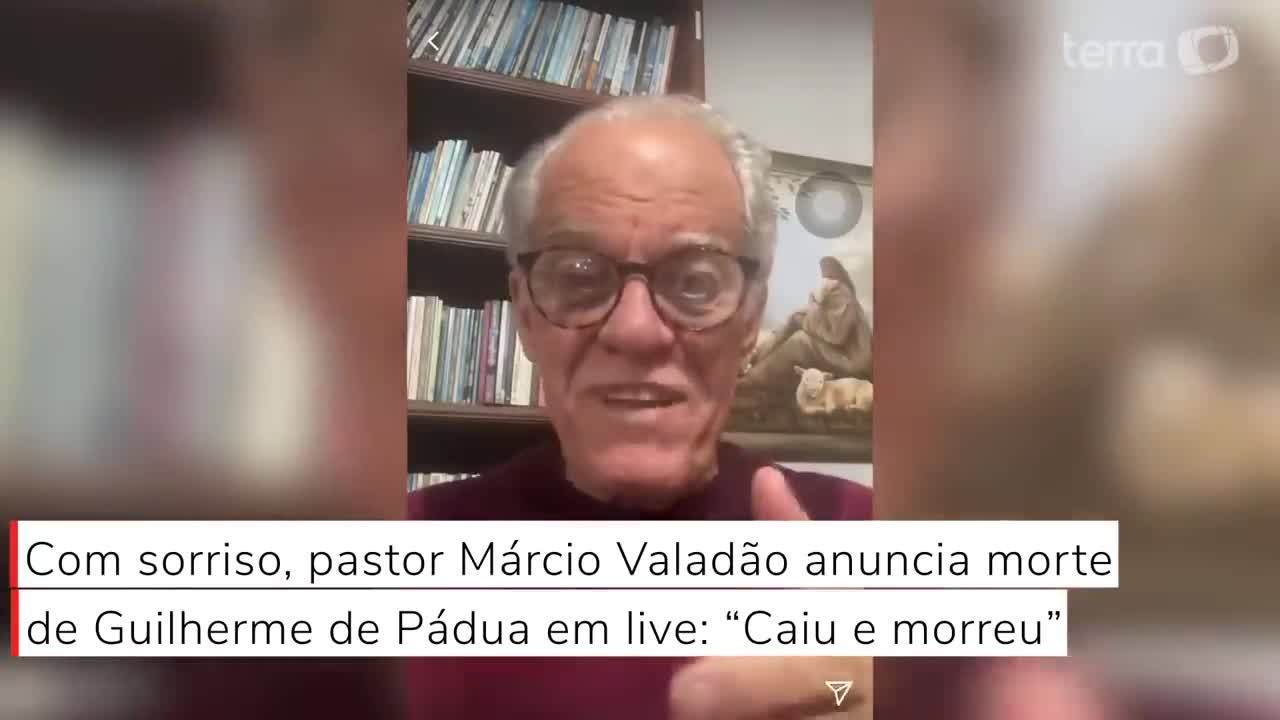 Com sorriso, pastor anuncia morte de Guilherme de Pádua em live: “Caiu e morreu”