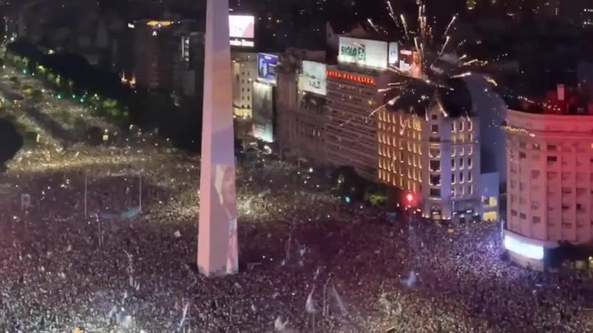 Crazy Scenes In Argentina As Fans Celebrate Winning The World Cup Final Against France