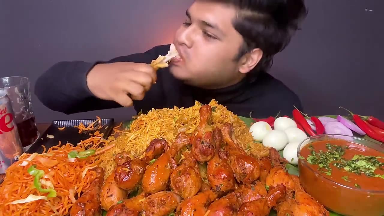 5 KG SPICY INDIAN CHICKEN BIRYANI WITH UNLIMITED_ CHICKEN LEG PIECE 🍗_ FOOD EATING VIDEOS _MUKBANG