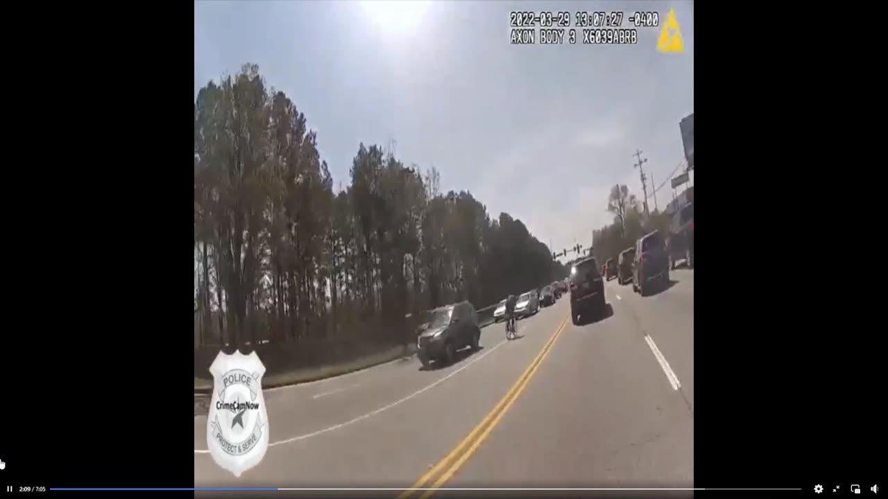 Cyclist getting arrested by American cops