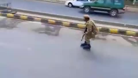 Taliban on patrol in Kabul.