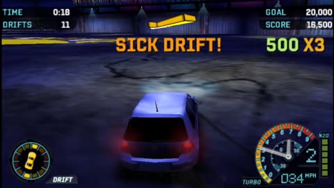 NFS Underground Rivals - Drift Attack Event 6 Gold Difficulty(PPSSP HD)