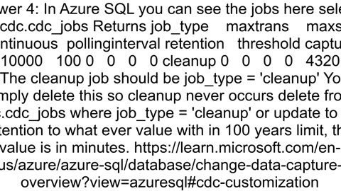 How the cdc retention value can be changed for the cleanup job
