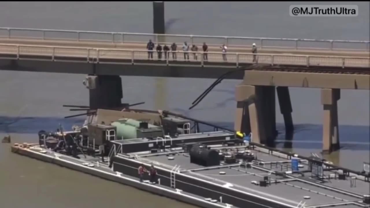 Texas - Pelican Island Bridge Struck by a Large Barge — Causing an Oil Spill