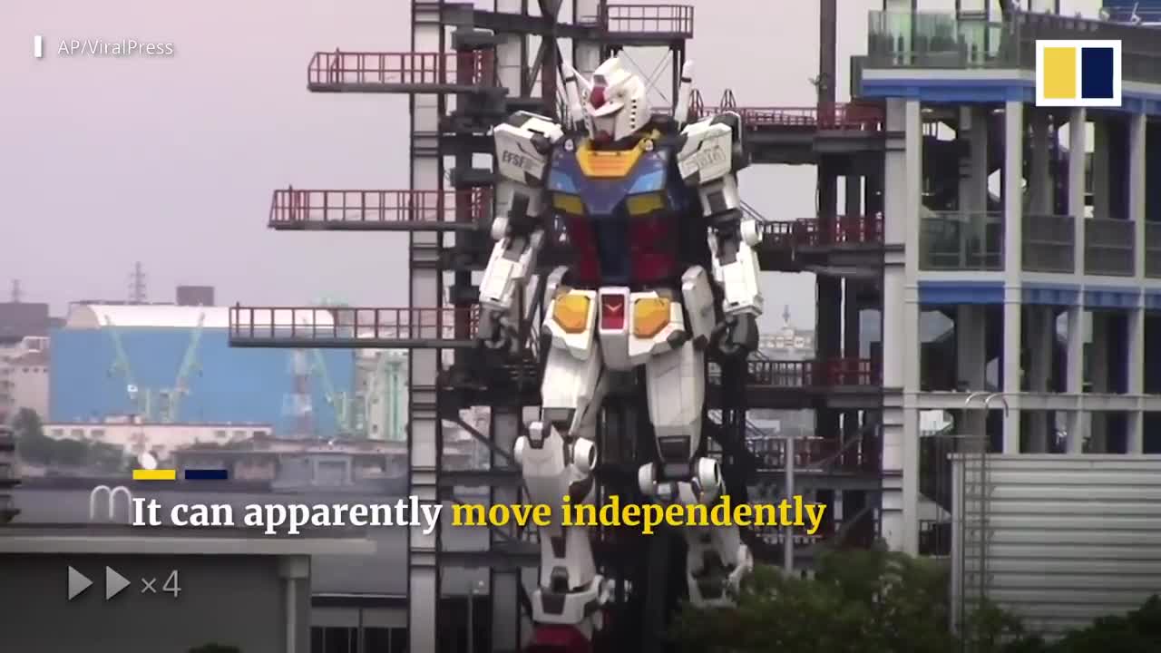 18-metre giant Gundam robot takes its first steps in Japan