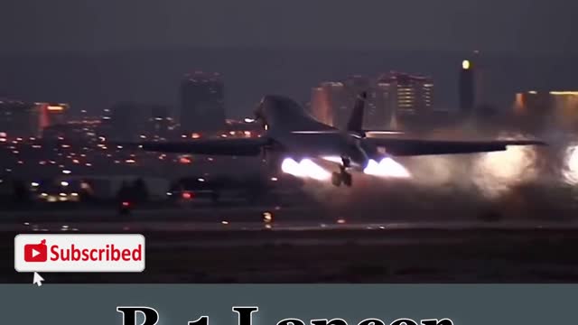 B-1 Lancer Strategic Bomber Takeoff