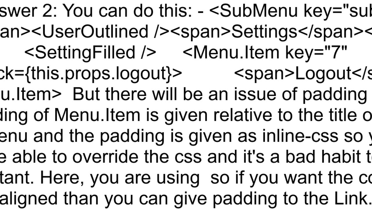 antd menu icons API not working Does not render