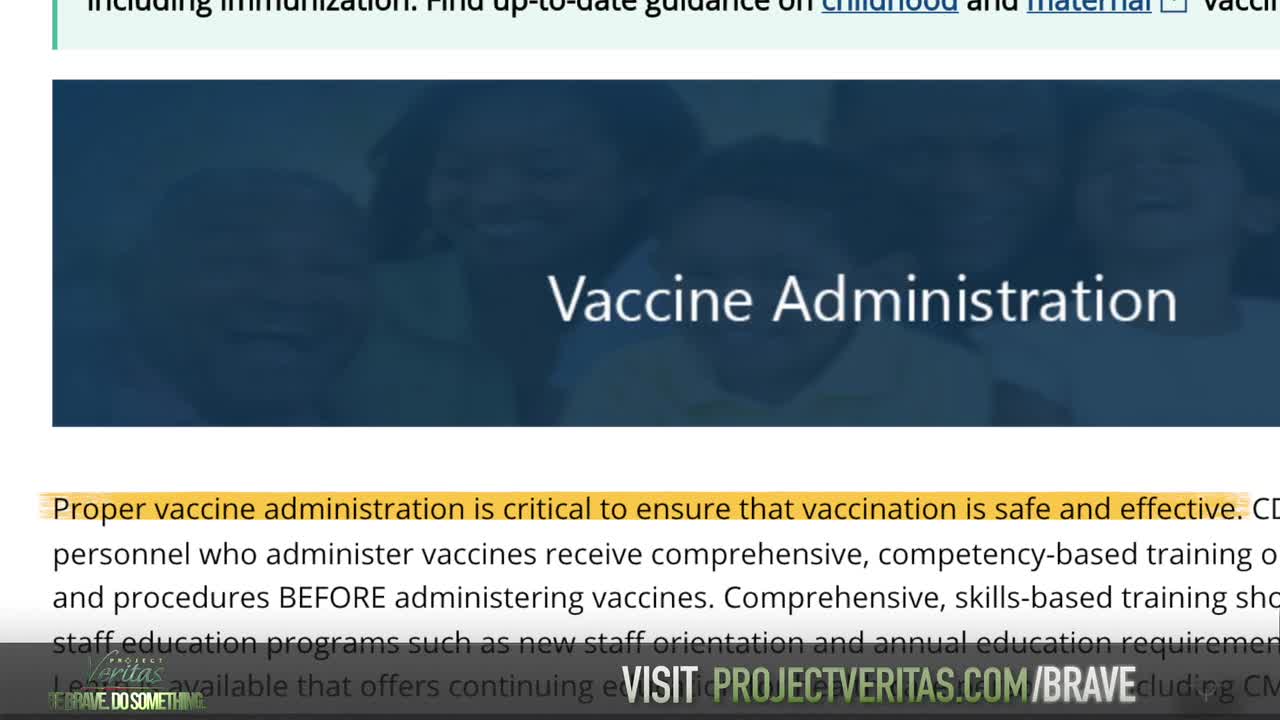 Project Veritas | Botched Administration Of Vax On Children, Low Income & Homeless Adults