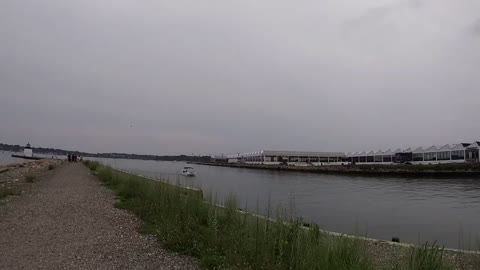 Lighthouse in Salem, MA overlooking the harbor