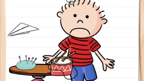 Looks so sad. Cheer him up Please! Brain Test level 147!