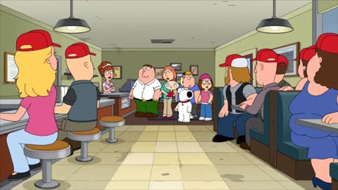 Family Guy runs into a group of MAGA