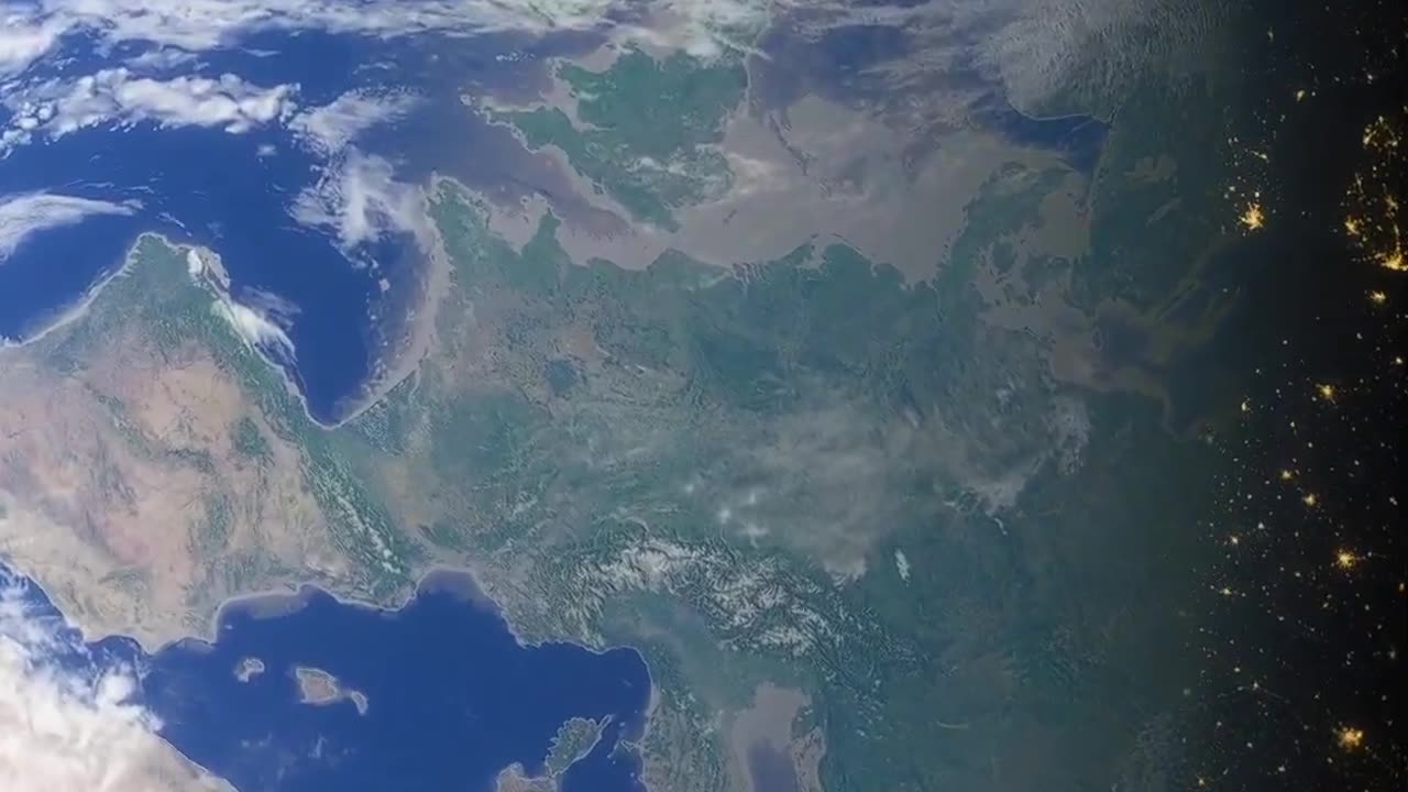 Earth from space day and night simulation