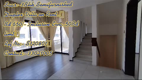 Saar:-3Bhk Semifurnished Duplex Villa on Rent with Ewa..